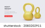 banner with realistic 3d yellow ... | Shutterstock .eps vector #2083202911