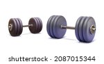 metal 3d realistic dumbbell... | Shutterstock .eps vector #2087015344