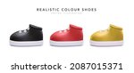 set of 3d realistic sneakers in ... | Shutterstock .eps vector #2087015371