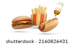 3d realistic fresh tasty burger ... | Shutterstock .eps vector #2160826431
