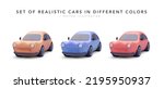 Set Of 3d Realistic Colour Cars ...