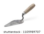 Old trowel on white background.