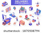 delivery service bundle of... | Shutterstock .eps vector #1870508794