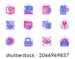 cyber security concept web flat ... | Shutterstock .eps vector #2066969837