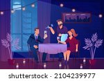 romantic date concept in flat... | Shutterstock .eps vector #2104239977