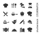 vector set of cooking icons. | Shutterstock .eps vector #1518086924