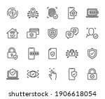 vector set of security line... | Shutterstock .eps vector #1906618054