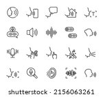 Vector Set Of Voice Line Icons. ...