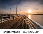 Small photo of Small pier on the lake in Znin. Znin is a small town in the Paluka region in the Kuyavian-Pomeranian Voivodeship