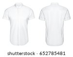 white classic and business shirt, short sleeved shirt, isolated white background.