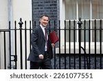 Small photo of London. Downing Street. 7th February 2023. Jeremy Hunt MP, Chancellor of the Exchequer leaving for a cabinet meeting