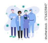 doctors and nurses wearing... | Shutterstock .eps vector #1716225847