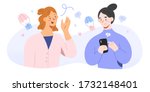 refer friend concept  women... | Shutterstock .eps vector #1732148401
