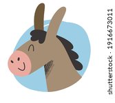 donkey avatar  cute farm animal ... | Shutterstock .eps vector #1916673011