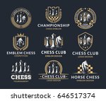 chess logo set   vector... | Shutterstock .eps vector #646517374