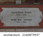 Small photo of Ferrara, Italy - April 16, 2022. Certosa monumental cemetery. Tomb of Mary Mac Alister, the only daughter of the British vice consul William Mac Alister, and of her husband, Count Napoleone Raspi.