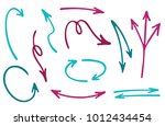 hand drawn arrow icons vector... | Shutterstock .eps vector #1012434454