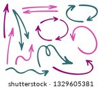 hand drawn diagram arrow icons... | Shutterstock .eps vector #1329605381