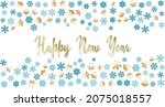 happy new year card with gold... | Shutterstock .eps vector #2075018557