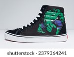 Small photo of kent, uk 01.01.2023 Vans Sk8-hi Reissue x Marvel comics The Avengers rare collectable sneakers Iconic retro vintage classic fashion revival sneakers. skateboarding culture.