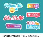 follow and like me stickers... | Shutterstock .eps vector #1194234817