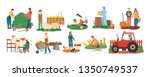 people at farm vector  farmers... | Shutterstock .eps vector #1350749537