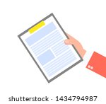 blank of document in male hand... | Shutterstock . vector #1434794987