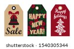 sale happy new year set of... | Shutterstock . vector #1540305344