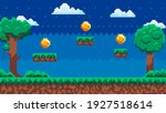 pixel game background with... | Shutterstock .eps vector #1927518614