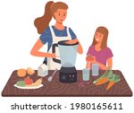 mom and daughter are cooking... | Shutterstock .eps vector #1980165611