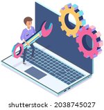 operating system maintenance... | Shutterstock .eps vector #2038745027