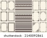 set of wide lace ribbons and... | Shutterstock .eps vector #2140092861
