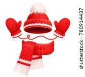 Hat With Pompom And Scarf With...