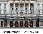 Small photo of London, UK - December 26, 2022: Exterior of Her Majesty's Theatre, a theatre in West End of London. The name will revert to His Majesty's Theatre after the coronation of Charles III in 2023.
