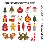 christmas vector set | Shutterstock .eps vector #225447724