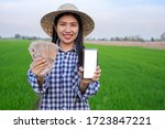 Asian Young Farmer Woman Smile...