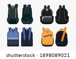 set of kids school backpack... | Shutterstock .eps vector #1898089021