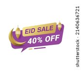 eid sale label banner sticker... | Shutterstock .eps vector #2140636721