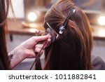 hair extension in a professional hairdresser