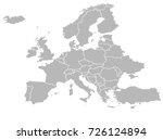 Europe map vector with country borders