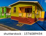 Small photo of BRIDGETOWN, BARBADOS - Nov 16, 2019: Popstar Rihanna's childhood home is a Chattel house in Bridgetown Barbados