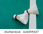 shuttlecock on badminton... | Shutterstock . vector #626059637
