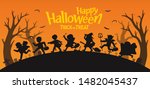happy halloween. children... | Shutterstock .eps vector #1482045437