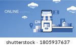 mobile application  shopping... | Shutterstock .eps vector #1805937637