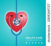 stethoscope  heart and... | Shutterstock .eps vector #1009269727