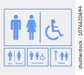 restroom signs vector icon | Shutterstock .eps vector #1076620694