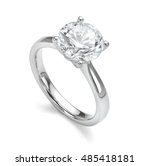 Diamond Ring Isolated On White...