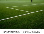 Small photo of Soccer Field With Calk Lines At Amsterdam The Netherlands 2018