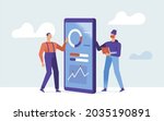 programmer and user of mobile... | Shutterstock .eps vector #2035190891