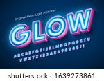 neon light 3d alphabet  extra... | Shutterstock .eps vector #1639273861